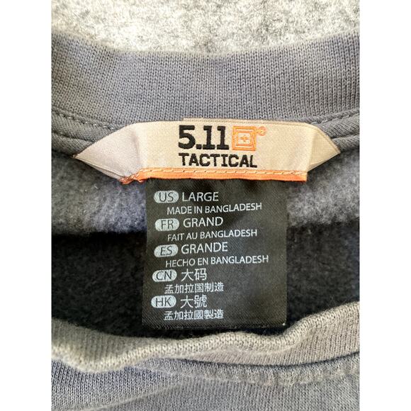 511 TACTICAL Sweater Men large Long Sleeve Pullover Pocket Crewneck Gray Hiking - Picture 2 of 7